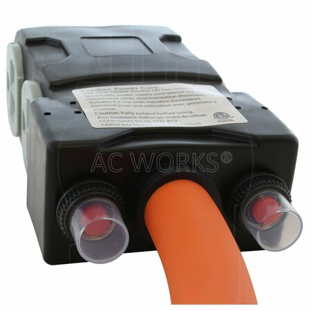 Ac Works 1.5FT L14-30P 30A 4-Prong Locking Plug to 4 Home Outlets with 20A Breaker L1430CBF520